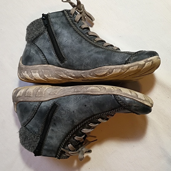 Rieker Lace Up Grungy Ankle Boots EU 38 - Picture 3 of 8